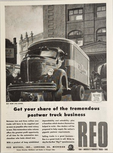 1945 print reo trucks - 1945, ad