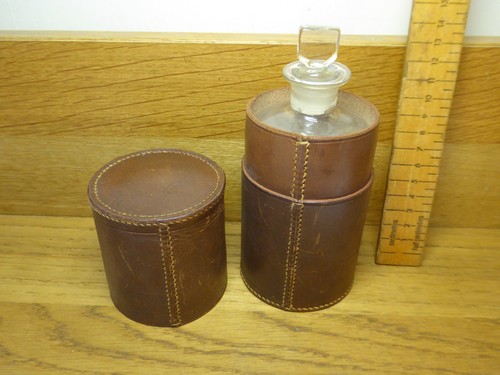 Antique leather case with - antique,