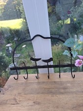 Coat Hook's X 6  Quirky  Black Distressed  Wrought Iron Bird's  Quirky 