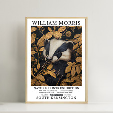 William Morris Badger print Nature exhibition poster
