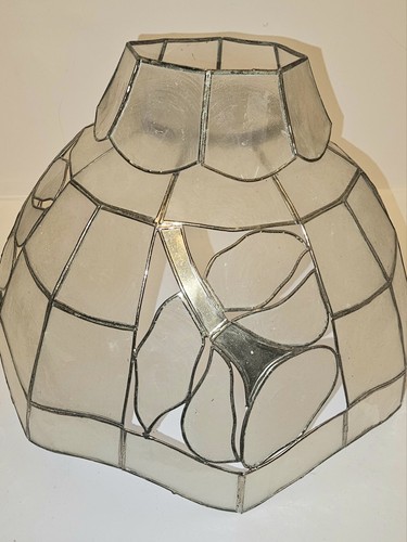 Vintage capiz shell stained - capiz,