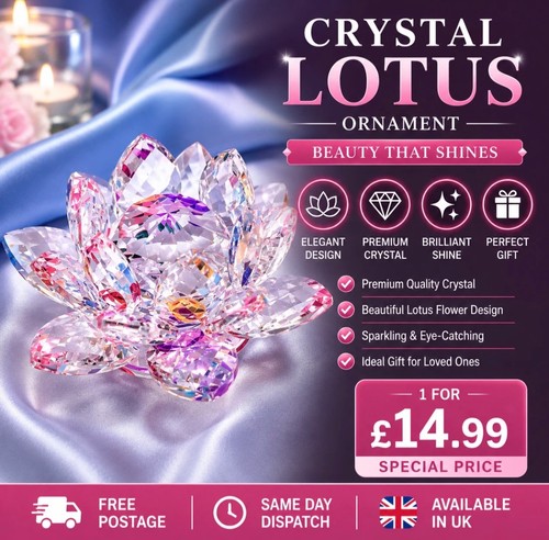 Crystal lotus flower ornament - crystal,