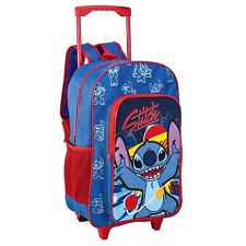 Stitch Foldable Trolley Backpack Wheeled Deluxe Cabin Luggage Boys Blue Disney