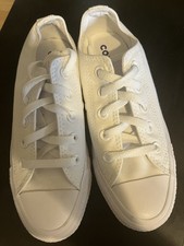New Converse Canvas White Pumps/Daps Size 3 Unisex Laces