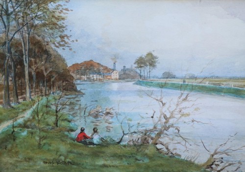 Antique watercolour figures - antique,