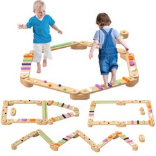 AIYAPLAY Wooden Balance Beam for Kids 3-8 Years, Indoor Outdoor Use