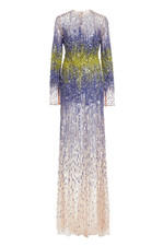 Elie Saab Sequin Mesh Maxi