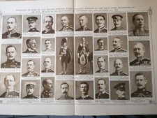 Portraits of British Officers Mentioned in Despatches 1914 - WWI ANTIQUE PRINT 