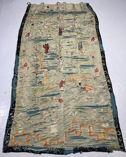 Vintage chinese silk figural - chinese,