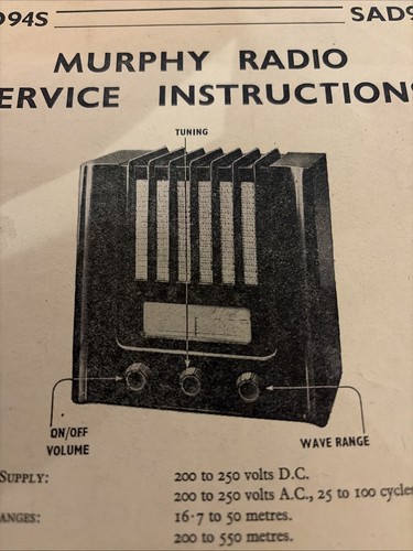 Sad94s radio murphy service - radio,