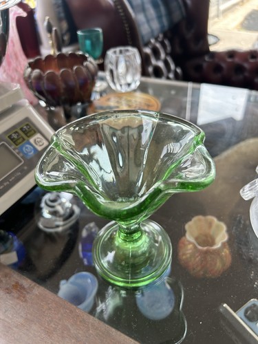 Vintage green glass piece - glass, is