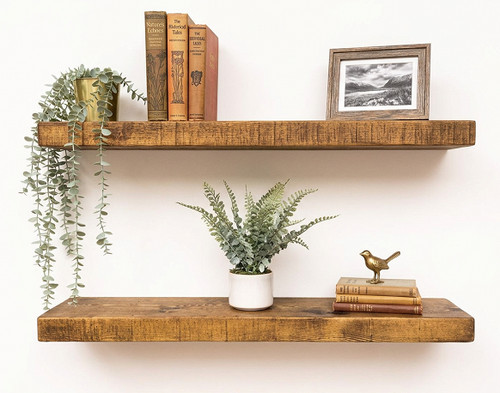 Rustic floating shelf wood - rustic,