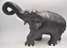 Antique Vintage Black Wood Ebony Decorative Elephant Statue Figurine – 4.7KG