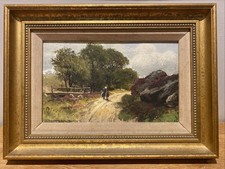 William Manners - Antique Oil Painting- Landscape Lake District  North Yorkshire