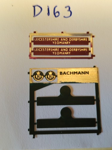Bachmann class nameplates - class,