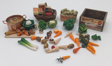 1:12 dolls house food vegetables allotment cooking shop grocers handmade basket