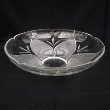 Large moulded glass salad /fruit bowl - 32 cm (12.5") di'r - 5 petalled flower