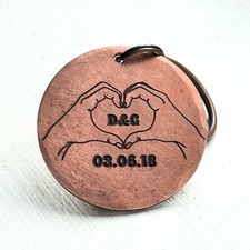 Personalised Traditional 7th Copper Wedding Anniversary Gift Keychain Keyring