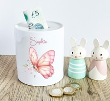 Personalised Child Money Box Child Piggy Bank Cute Keepsake Baby Gift Memento