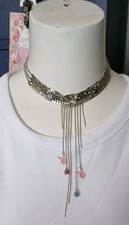 Vtg PLAYBOY Ladies Stylish Silver Tone Choker Charm Necklace Costume Jewellery