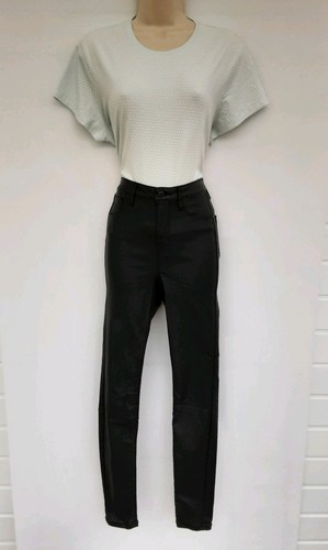 Black pleather trousers skinny - black,
