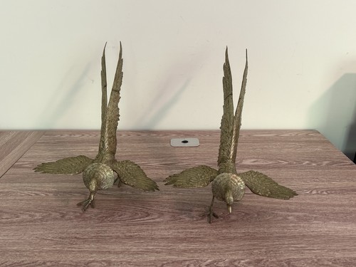 Large pair bronze pheasants - large,