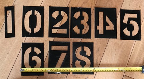 Vintage metal number - number, stencils