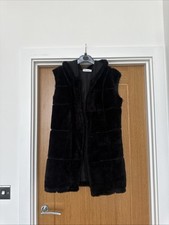 Hooded Faux Fur Womens Gilet Size M