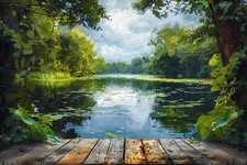 Fish Pond Carp Lake Canvas