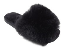 Womens Warm Faux Fur Winter Ladies Slip On Mules Indoor Bedroom Sliders Slippers