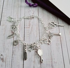 hair stylist bracelet silver