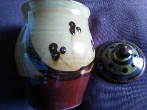 Studio pottery lidded pot - studio,