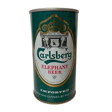 Carlsberg Elephant Beer Straight Steel 355ml Can Vintage 70's Empty Green