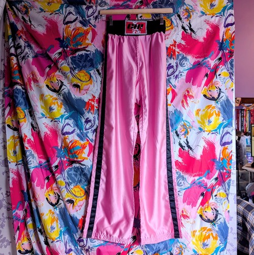 Satin pink side striped - satin,