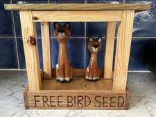 LARGE WOODEN GROUND WILD BIRD FEEDING STATION, BIRD TABLE, HIGH QUALITY OAK PINE