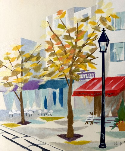 French cafe scene vintage - french,