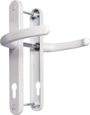 UPVC Door Handles Set - 92PZ - Backplate 240mm - External Door Handle - White