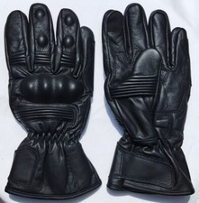Leather motorbike gloves with - leather,