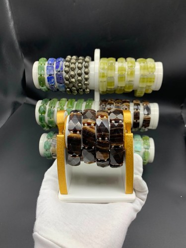 Natural gemstone bracelet lot - gemstone,