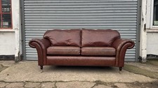 Beautiful Laura Ashley Mortimer Antique Brown Leather 2/3 Seater