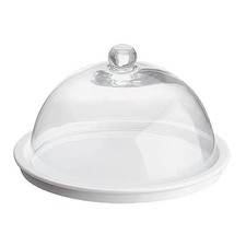 BIA International Cheese Platter White & Glass Dome