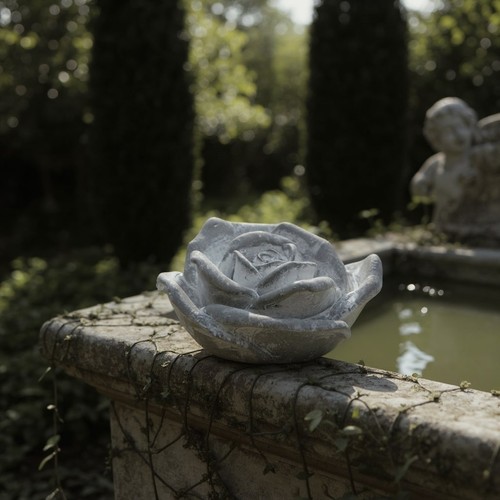 Cement garden pretty rose - cement,