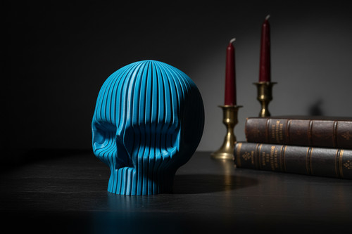Ribbed skull decoration - ribbed,
