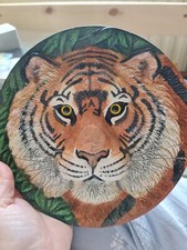 Franklin Mint Eye of the Tiger 3D Sculptured Collector Plate Wall Plaque