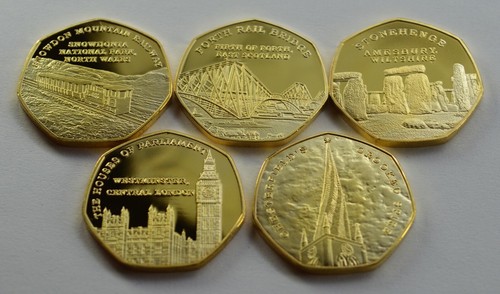 Complete set 24ct gold - complete, of