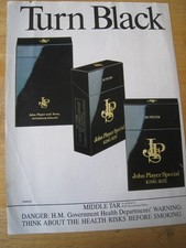 JOHN PLAYER SPECIAL TURN BLACK MIDDLE TAR 1982 ADVERT A4 FILE 54