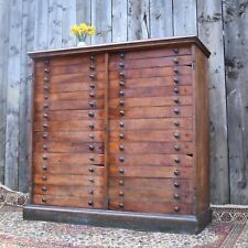Antique Museum Butterfly Moth Specimen Artist Collector Mahogany Bank of Drawers