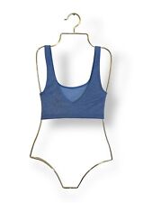 Urban Outfitters Glitter Cropped Top Metallic Blue Sparkle Size M party festival