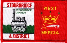 Boy Scout Double Badge obsolete STOURBRIDGE&DIST/WEST MERCIA 2009 issue dark grn