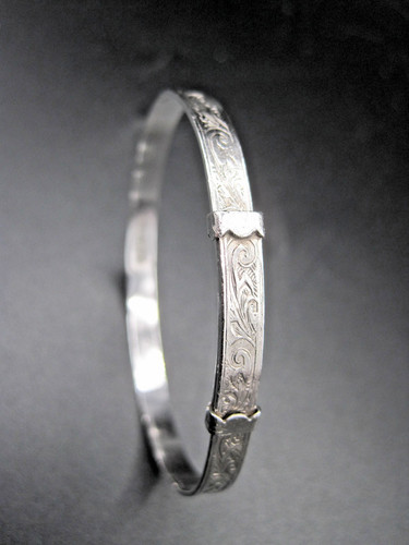 Solid sterling silver bangle - solid,